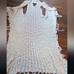 Long knitted shawl cardigan